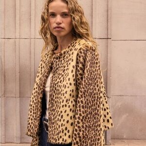 Charlotte Simone - Shirley Coat - Leopard Print - XL - NWT